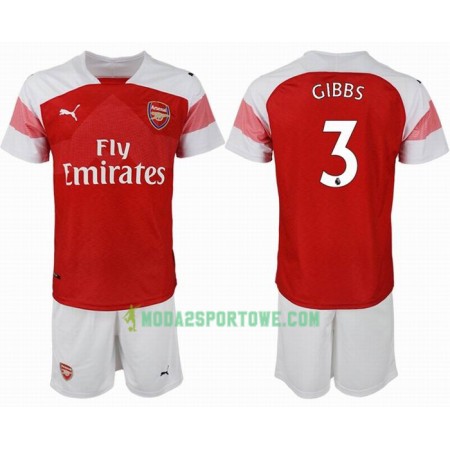 Koszulka Arsenal GIBBS 3 Dziecięcy Domowe Stroje Piłkarskie 2018/19 Krótki Rękaw